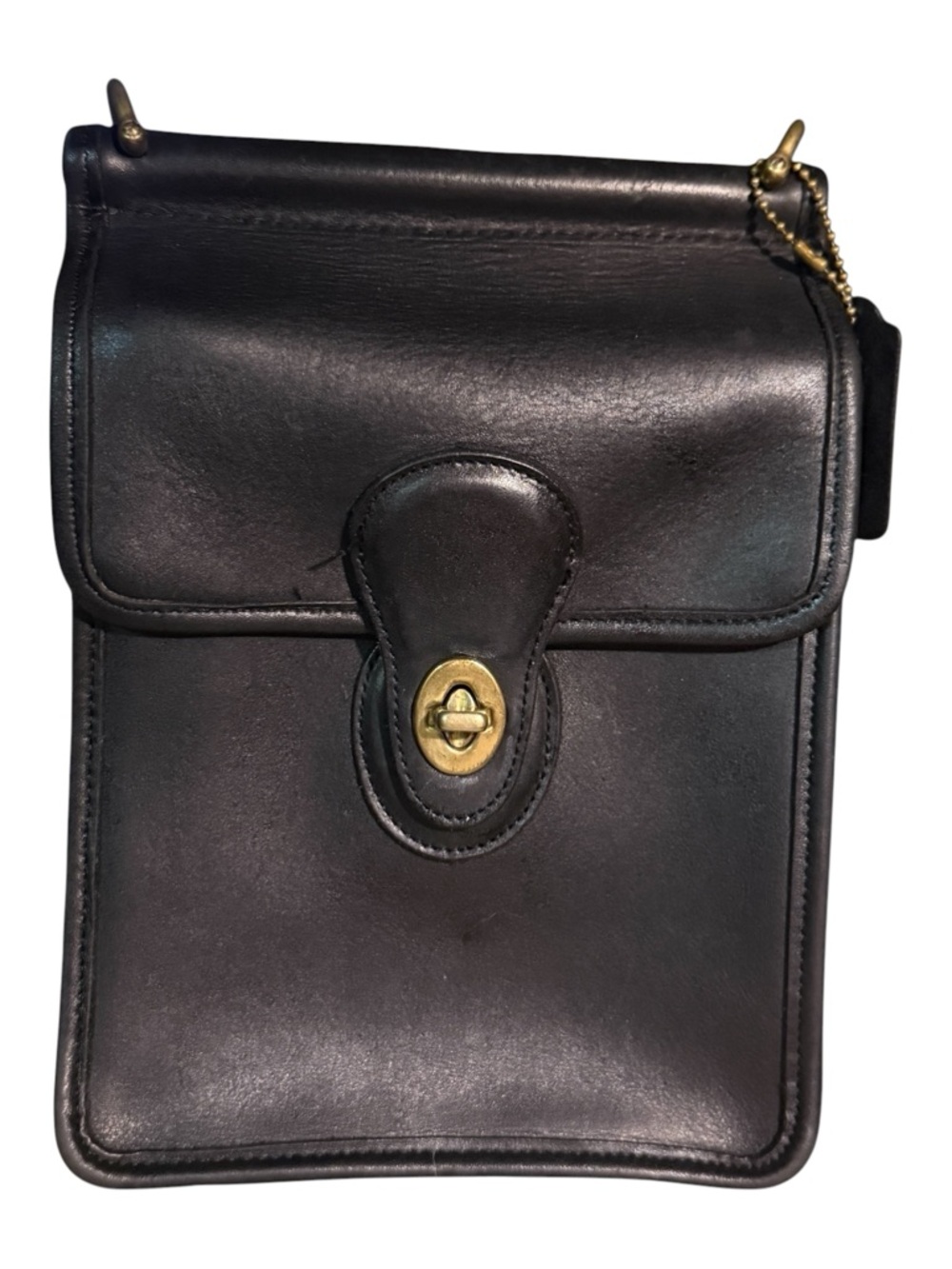 Vintage Coach Murphy Black Leather Crossbody Bag. Style No. 9930. Made in USA - Picture 3 of 16